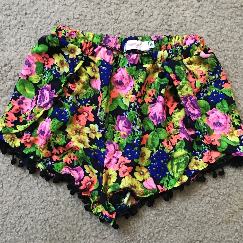 Bright floral shorts